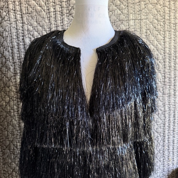 Nasty Gal Black Fringe Cape - Picture 6 of 9